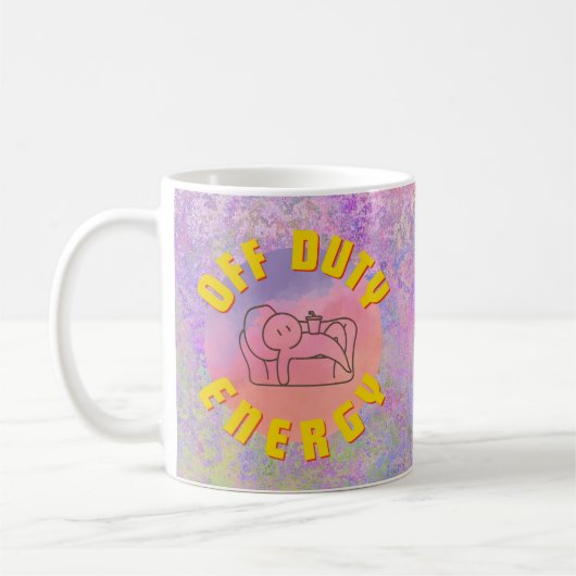 FUNNY ILLUSTRATION: "OFF DUTY ENERGY" KAFFEETASSE (Links)