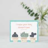 Funny Illustration Succulent Postkarte (Stehend Vorderseite)