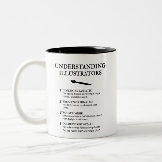 Funny Illustrator Definitionen Zweifarbige Tasse (Links)