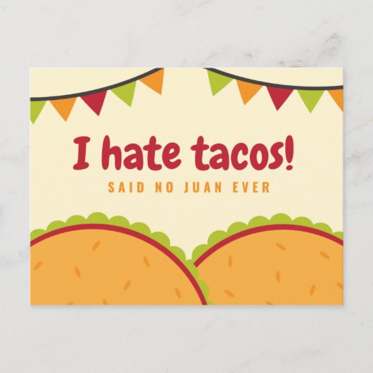 Funny Illustriert mexikanisches Tacos Postkarte (Vorderseite)