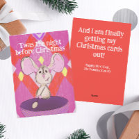 Funny Illustriert spät nach Weihnachts-Karte