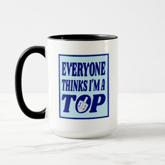 Funny I'm A Top Blue Hanukkah Joke Dreidel Tasse (Links)