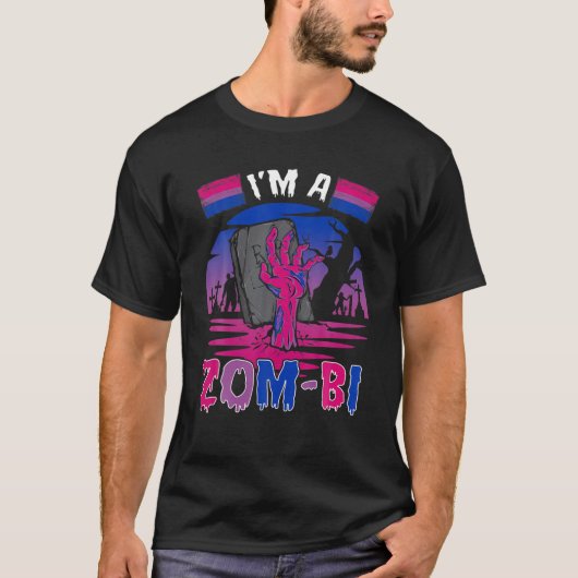 Funny Im A Zom-Bi Zombie Bisexual Flag Bisexuality T-Shirt (Vorderseite)