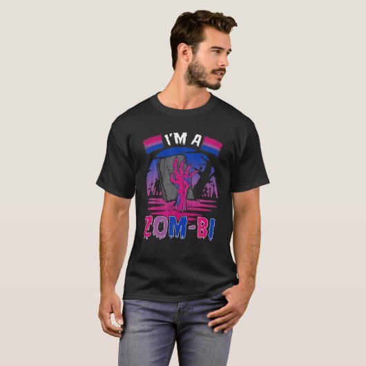 Funny Im A Zom-Bi Zombie Bisexual Flag Bisexuality T-Shirt (Vorne ganz)