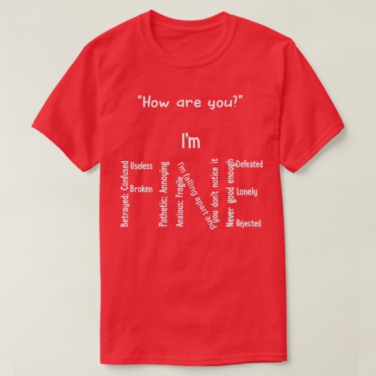 Funny Im feinen Depression Mental Health Awareness T-Shirt (Design vorne)