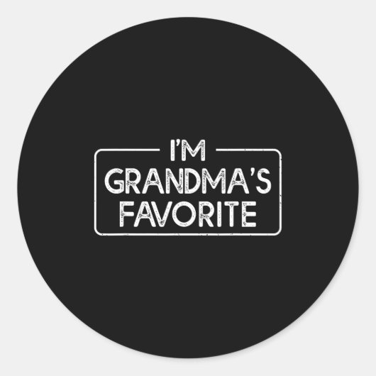 Funny I'm Grandma's Favorite Grandson Granddaughte Runder Aufkleber (Vorderseite)