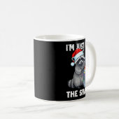 Funny I'm Just Here For The Snacks Raccoon Christm Kaffeetasse (VorderseiteRechts)
