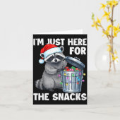 Funny I'm Just Here For The Snacks Raccoon Christm Karte (Gelbe Blume)