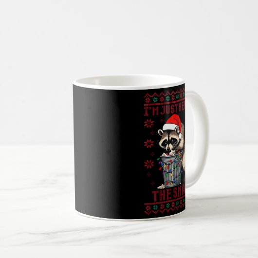 Funny I'm Just Here For The Snacks Santa Raccoon U Kaffeetasse (VorderseiteRechts)