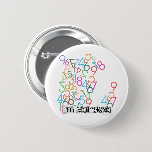Funny Im Mathslexic Design Button (Vorne & Hinten)