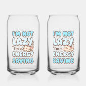 Funny "I'm Not Lazy" Blue Bubbly Font Dosenglas (Vorderseite)