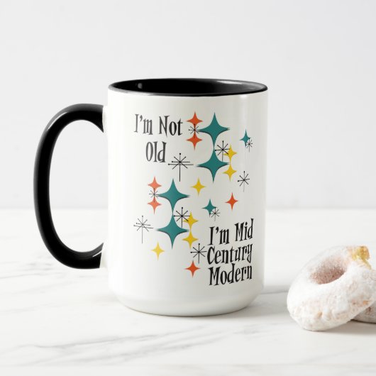 Funny I'm Not Old I'm Mid Century Modern Atomic Tasse (Mit Donut)