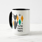 Funny I'm Not Old I'm Mid Century Modern Black Cat Tasse (Vorderseite Links)