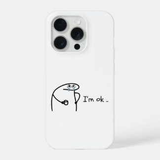 Funny I'm Ok Cartoon Stickman Phone Case Moody Hum iPhone 15 Pro Hülle
