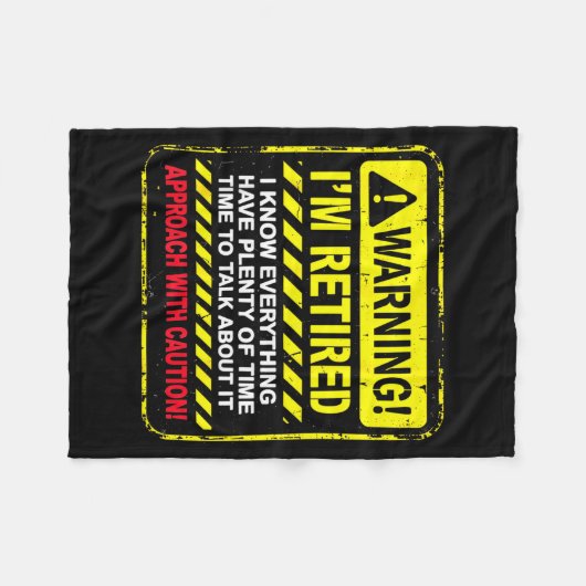 Funny I'm Retired Approach With Caution Men Dad Gr Fleecedecke (Vorderseite (Horizontal))