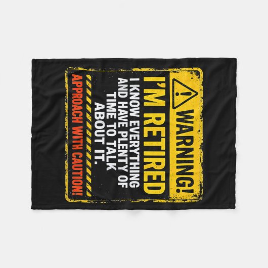Funny I'm Retired Approach With Caution Men Dad Gr Fleecedecke (Vorderseite (Horizontal))