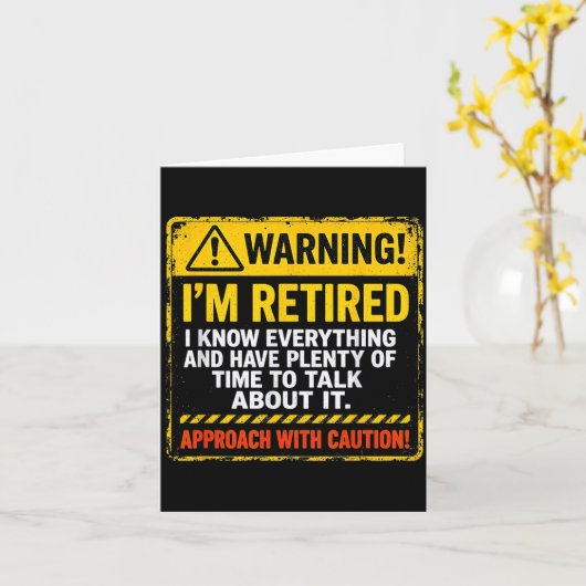 Funny I'm Retired Approach With Caution Men Dad Gr Karte (Gelbe Blume)