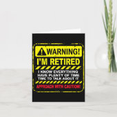 Funny I'm Retired Approach With Caution Men Dad Gr Karte (Vorderseite)