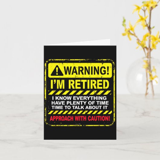 Funny I'm Retired Approach With Caution Men Dad Gr Karte (Gelbe Blume)