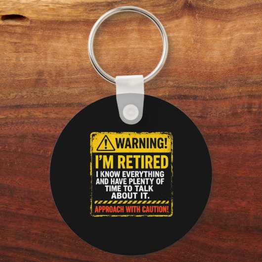 Funny I'm Retired Approach With Caution Men Dad Gr Schlüsselanhänger (Vorderseite)