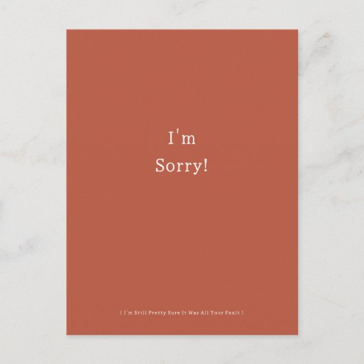 Funny I'm Sorry Apology Apologies Apologize Postkarte (Vorderseite)