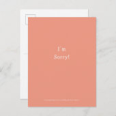 Funny I'm Sorry Apology Apologies Apologize Postkarte (Vorne/Hinten)