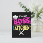 Funny im the Boss in dieser Küche T - Shirt Kochen Begleitkarte (Stehend Vorderseite)