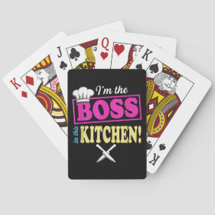 Funny im the Boss in dieser Küche T - Shirt Kochen Spielkarten