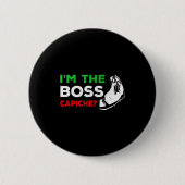 Funny I'm The Boss Italian Nonna Nonno Cache Humor Button (Vorderseite)