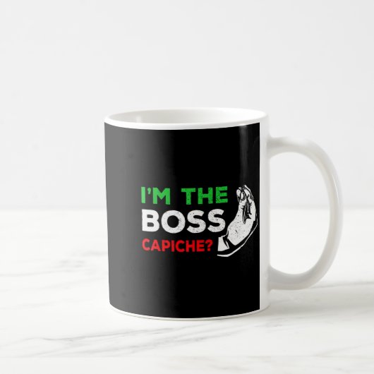 Funny I'm The Boss Italian Nonna Nonno Cache Humor Kaffeetasse (Rechts)