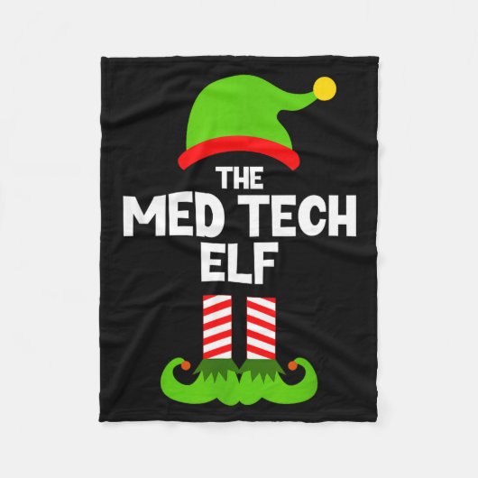 Funny I'm The Med Tech Elf Christmas Xmas Medical Fleecedecke (Vorderseite)