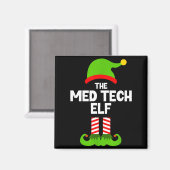 Funny I'm The Med Tech Elf Christmas Xmas Medical Magnet (Vorderseite/Rückseite)