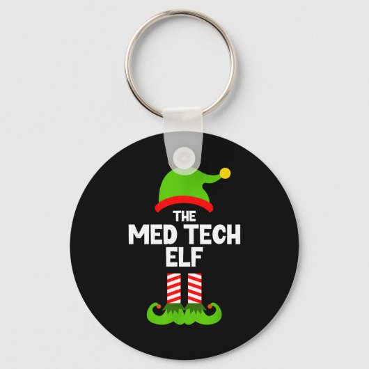 Funny I'm The Med Tech Elf Christmas Xmas Medical Schlüsselanhänger (Vorderseite)