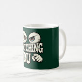 Funny "I'M WATCHING YOU" Retro Eyes Coffee Mug - O Kaffeetasse (VorderseiteRechts)