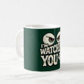 Funny "I'M WATCHING YOU" Retro Eyes Coffee Mug - O Kaffeetasse (Vorderseite Links)