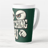 Funny "I'M WATCHING YOU" Retro Eyes Coffee Mug - O Milchtasse (Rechte Ecke)