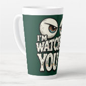 Funny "I'M WATCHING YOU" Retro Eyes Coffee Mug - O Milchtasse (Linke Ecke)