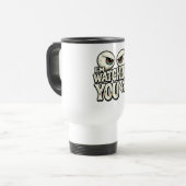 Funny "I'M WATCHING YOU" Retro Eyes Coffee Mug - O Reisebecher (Vorderseite Links)