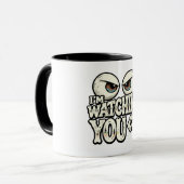 Funny "I'M WATCHING YOU" Retro Eyes Coffee Mug - O Tasse (Vorderseite Links)