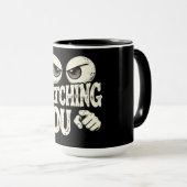 Funny "I'M WATCHING YOU" Retro Eyes Coffee Mug - O Tasse (VorderseiteRechts)