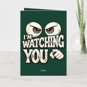Funny "I'M WATCHING YOU" Retro Eyes Greeting Card Karte (Rückseite)