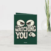 Funny "I'M WATCHING YOU" Retro Eyes Greeting Card  Karte (Rückseite)