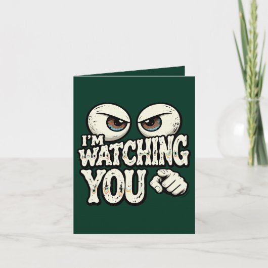 Funny "I'M WATCHING YOU" Retro Eyes Greeting Card  Karte (Vorderseite)