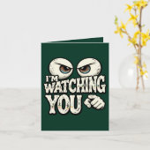 Funny "I'M WATCHING YOU" Retro Eyes Greeting Card  Karte (Gelbe Blume)