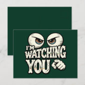 Funny "I'M WATCHING YOU" Retro Eyes Greeting Card  Postkarte (Vorne/Hinten)