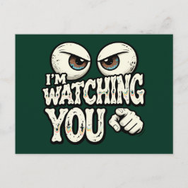 Funny "I'M WATCHING YOU" Retro Eyes Greeting Card Postkarte