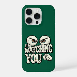 Funny "I'M WATCHING YOU" Retro Eyes Phone Case - D iPhone 15 Pro Hülle