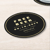 Funny Imitats Goldfreies Bier Save the Date Runder Pappuntersetzer (Angewinkelt)