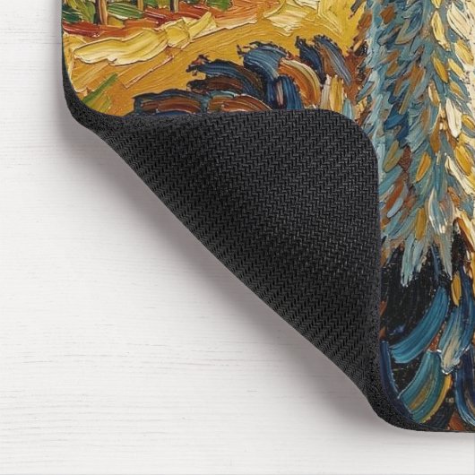 Funny Impasto Ostrich on a Ranch  Mousepad (Ecke)