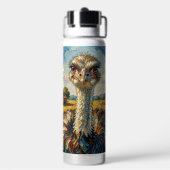 Funny Impasto Ostrich on a Ranch Personalized Trinkflasche (Hinten)